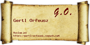 Gertl Orfeusz névjegykártya