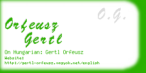 orfeusz gertl business card